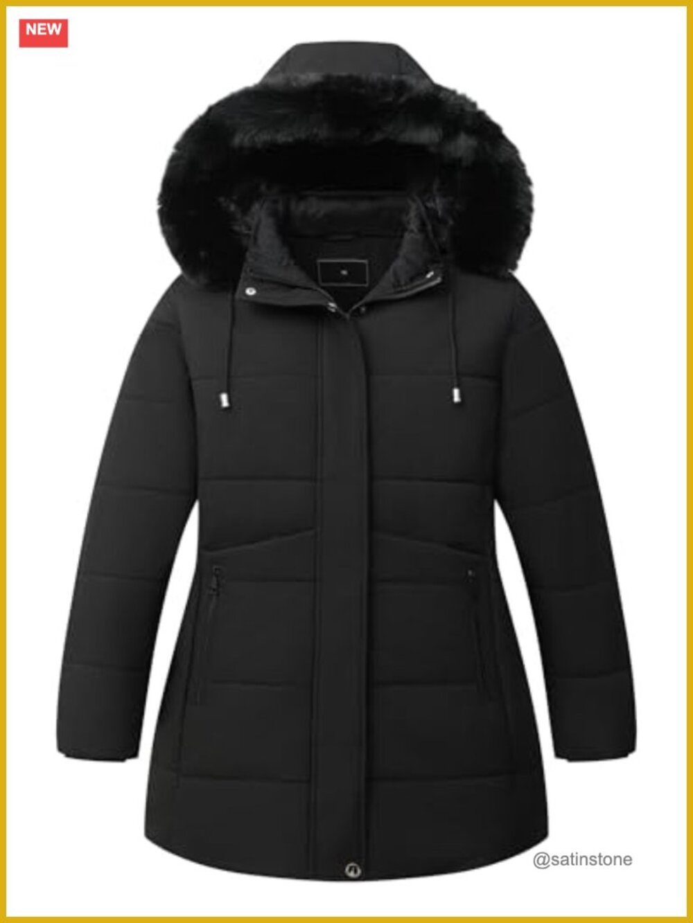 Plus Size Winter Coat Waterproof Warm Down Alternative Detachable Hooded Parka